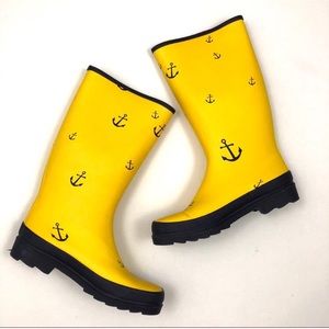 J. Crew Yellow Anchor Rain Boots!